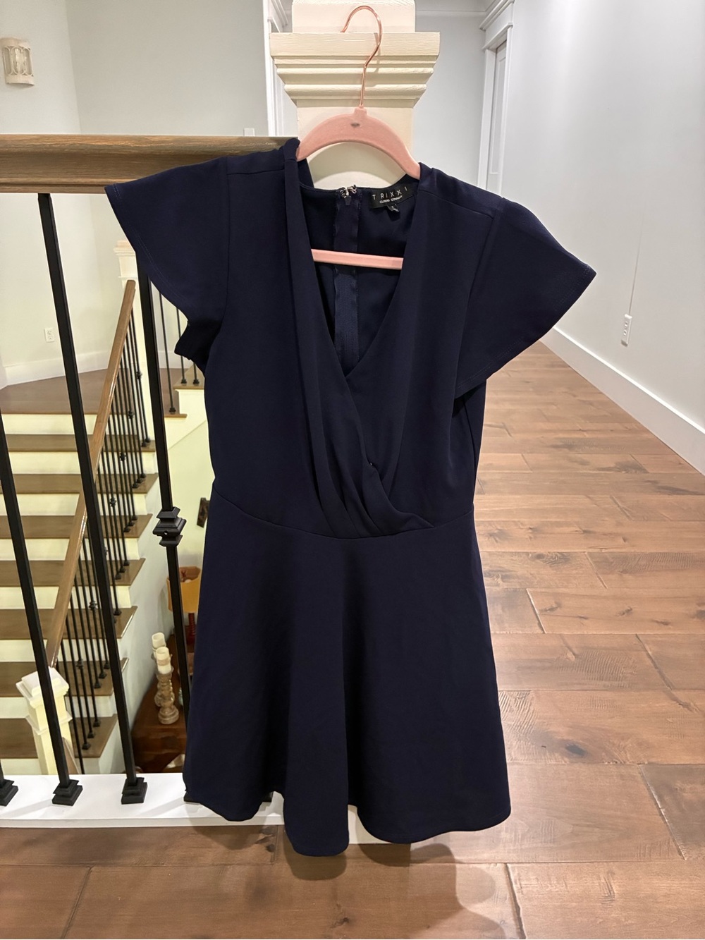 belk Navy V-Neck Short Sleeve Dress